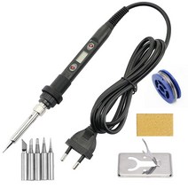가정용 공구80W 납땜 인두 가변 온도 전기 다리미 LCD 디지털 디스플레이 용접 수리 무연 220V / 110V 납땜, 02 Black_02 110V US Plug