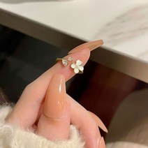 핑크비올라 / 작은 풀꽃 칠보 큐빅 오픈링 여성 패션 검지 반지