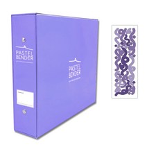메이커리 파스텔텔바인더 접착식 사진앨범 소형 1권 + 컨페티 스티커 1매, 퍼플, 화이트 내지(25매)