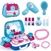 어린이 화장대 여아 유아 아기 화장품 미용실 공주 놀이 세트 겨울왕국 메이크업 박스 엘사 프린세스 뷰티 데스크 립스틱 주방 소꿉놀이, 13-디즈니 엘사 메이크업 백팩