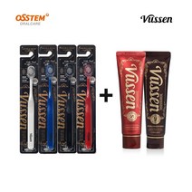 오스템 프리미엄 뷰센 더블와이드 미세모 칫솔 4입 세트+치약 2개(선택), 28 x 2개