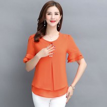 뉴타임즈 중년 여성 반팔 블라우스 N167Z