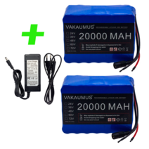 전기 자전거 배터리 7S6P 24V 20AH 리튬 배터리 전기 자전거 스쿠터 휠체어 유모차 29.4V 18650 리튬 이온, 04 24V20AH2PCS Charger, 한개옵션1