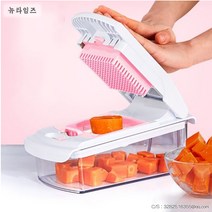 깍뚝 깍둑 사각 썰기 채써는 기계 주방용품 편리한 채썰기 채칼 양파 감자 당근 야채, 분홍색