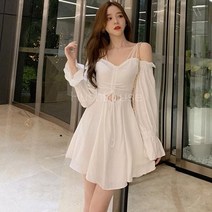 SAMARA 원피스 2컬러 오프숄더 배트임 플레어 드레스