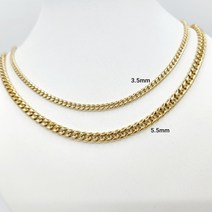 14k 18k 할로우 커브 체인 민 체인 목걸이줄 3.5mm 5.5mm