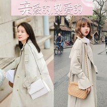 Jingyi 우먼 트렌치코트 단정한 루즈핏 아우터 코트, 그레이퍼플