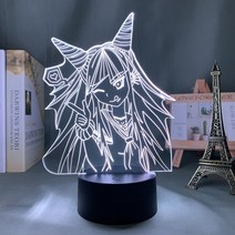 단간론파 Mioda Ibuki 3D 환상 Led 애니메이션 램프 조명 색상 변경 야간 조명 생일 선물, with controller(16b)