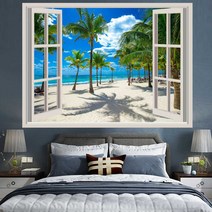 바다전망 창배경 각종 벽장식 큰사이즈 원룸 인테리어, 창-3 높이 1.1x폭 1.5미터