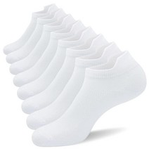 SIXDAYSOX 8팩 남성용 발목 양말 쿠션 로우 컷 사이즈 11-13/14-16 퓨어 화이트 176360, 11-13, 8팩 순백-1