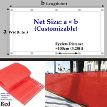 조립식 비닐 농막 카페 베란다 95% 음영 안티-uv 두꺼운 HDPE Pergola 태양 그늘 그물 정원 마당 양산, 06 Red_05 0.8m x 6m