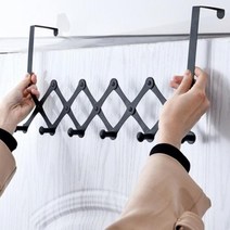 철제 문틈 거치형 공간활용 자바라 옷걸이 도어훅 옷걸이 인테리어용품 다용도걸이 후크걸이, 6단