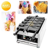 상업 오픈 입 Taiyaki 메이커 아이스크림 물고기 모양 와플 콘 기계 220v 110v, 220V UK Plug