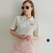 그레힙 여성 봄 골프티셔츠 엠보 퍼프 소매 반팔 카라 티셔츠 골프웨어 연습복 테니스복