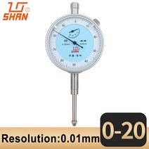 Shan-100% 오리지널 다이얼 표시기 정밀도 0.01mm 다이얼 표시기 게이지 미터 해상도 표시기 게이지 측정 도구, 04 shan 0-20mm 0.01