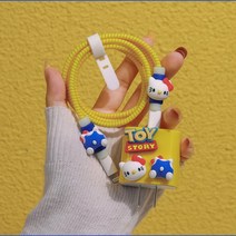 계란후라이 케이블 부러짐방지 1120w 충전기 헤드케이스, 러블리kt고양이+감김실+단추방지, 하나