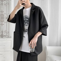 남자 7부 마이 아우터 블레이저 여름 반팔 자켓 남성 오피스룩 가을 시원한 오버핏 하객룩 정장