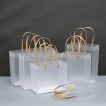 PVC 쇼핑백 선물쇼핑백 사각 반투명 포장 가방 I 골드