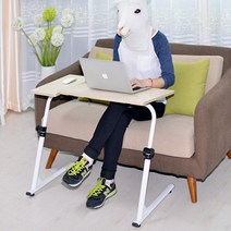 좌식 노트북 테이블 마우스받침대포함 침대 쇼파 접이식 책상, 화이트우드