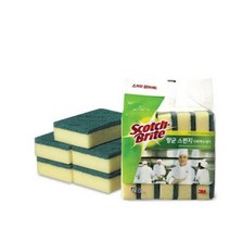 3M 대형 스펀지 다목적 수세미 (5입) 옐로우, 5입, 1개
