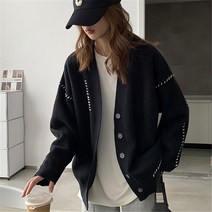 오버핏니트가디건GA001 스티치롱가디건 큰옷가디건 스웨터 큰옷가게쿠쿠디몰