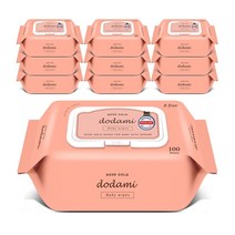 도담이 엠보싱 저자극 대용량 유아 물티슈 독일더마테스트 (100매x20팩), 녹차