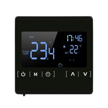 온도센서 스마트홈 iot 스마트 물 난방 온도 조절기 LCD 터치 스크린 전기 바닥 시스템 컨트롤러 AC85-240V, 02 Black