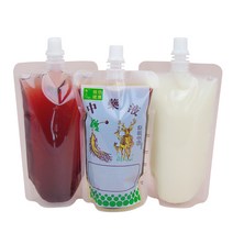 일회용 스파우트 주스 육수 음료 한약 레토르트 팩 파우치 투명 500ml 100매 도구포함