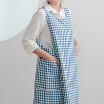데코에버 붐붐 원피스 앞치마 어린이집 선생님 옆주머니형, 블루(Free), 1개