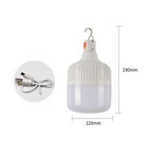 캠핑 차박 배터리 파워뱅크 대용량 보조배터리 캠핑카 부품 휴대용 비상 Led 조명 후크 충전식 행잉 랜턴 USB LED 램프 전구 낚시 가든 라이트, 300W_White