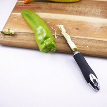 안전채칼 만능슬라이서 류수영채칼 회전채칼 이채칼 휴대용 고추 Corer 스테인레스 스틸 호박 오이 코어 리무버 톱니 모양의 가장자리 주방 특수 가제트, style 1