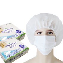 클래시 라운드캡 일반형 100매 일회용 위생모자 부직포캡, 1개