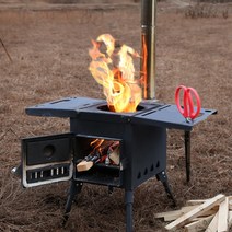 캠핑용 화목난로 휴대용 야외 전원주택 장작 불멍 화로 우드스토브 캠핑 난로, 화목난로 소형