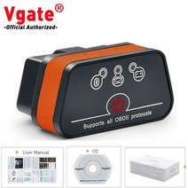 자동차코드리더기 자동차스캐너 vgate icar2 블루투스 elm327 v2.1 코드 리더 obd2 스캐너 elm 327 icar 2 진단, 블랙 블루, 블루투스 아이카 2