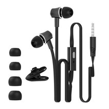 엑스트라 베이스 헤드폰 유선 이어폰 3.5mm 이어폰 마이크 누들 스타일 삼성 스포츠 헤드셋 이어폰, 01 Black JM21
