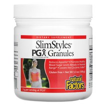 내추럴팩터스 Natural Factors SlimStyles PGX Granules Unflavored 5.3 oz 150 g, 1PACKAGE, 상세참조