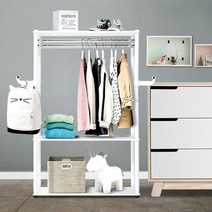 초등학생 주니어장 2단 오픈옷장 싱글행거 맞춤스타일 작은드레스룸 아이방, 단일사이즈