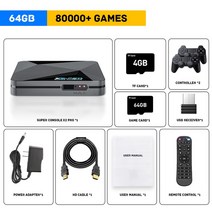오락기 레트로 옛날오락기 가정용 오락실 게임기 슈퍼 콘솔 X2 PRO 게임 100K 70 에뮬레이터와 호환 4K UHD 24G 50 GWifiBT 지원, X2PRO647062+EU