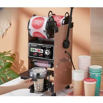 컵실링기 커피 음료 포장 밀폐 자동 캡핑기 배달, 상세 페이지 참고, 자동롤 씰링기계 블랙