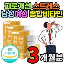 20대 30대 40대 50대 남성 여성 직장인 학생 올인원 스트레스 피로개선 에 도움 종합비타민 영양제 홍경천 추출물 120정 x 3개 (3개월분)