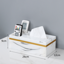 티슈 케이스 거실 심플 테이블 북유럽 모던 냅킨 호텔 대리석 감성 인테리어, 골드 밴드 수납 수묵 화이트 티슈 케이스