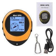 내비게이션 오토 무선카플레이야외 스포츠 여행을위한 LEEPEE 나침반 미니 GPS 네비게이션 핸드 헬드 버클, 02 주황색