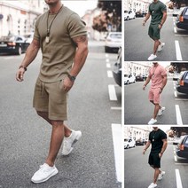 tagi M~5XL 남성 트레이닝세트 여름 반팔 티셔츠 반바지 투피스 츄리닝
