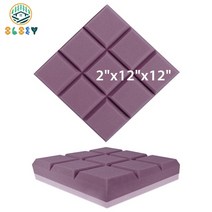 흡음 보드 방음 스펀지 매트 패드 저음 벽 폼 패널 61224 pcs 재 스튜디오 처리 홈 액세서리, 24개, jggxb-보라색, 중간 밀도