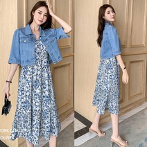 여자청자켓 숏 데님자켓 원피스코디 데일리룩 3가지 사이즈