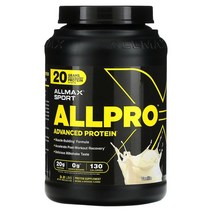 올맥스 ALLMAX Sport 올 매스 고급 근육 증량제 바닐라 향 5lbs 2.27kg(80oz), 680.39 g