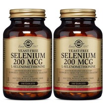 Solgar 솔가 이스트 프리 Selenium 200 MCG L-Selenomethionine 셀레늄 함유 건조효모 250정 2개, 500정, 1개