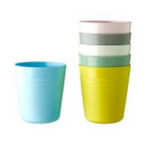 이케아 물컵 6P 유아 어린이 플라스틱 식기 캠핑 요거트 간식 디저트 사무실 손님 매장