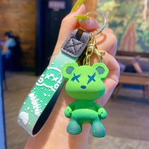 호연상사 iSeriseKeyring 그라데이션 곰돌이 캐릭터 커플용 선물용 키링 자동차 가방 키홀더 키링, 5#그린