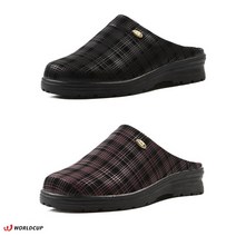 신알지 [국내제작] 기모안감 털 실내화사무 업무 작업 근무 선생님 실내 오피스 학교 실내외 겸용 체크패턴 255mm 다용도 여성 슬리퍼